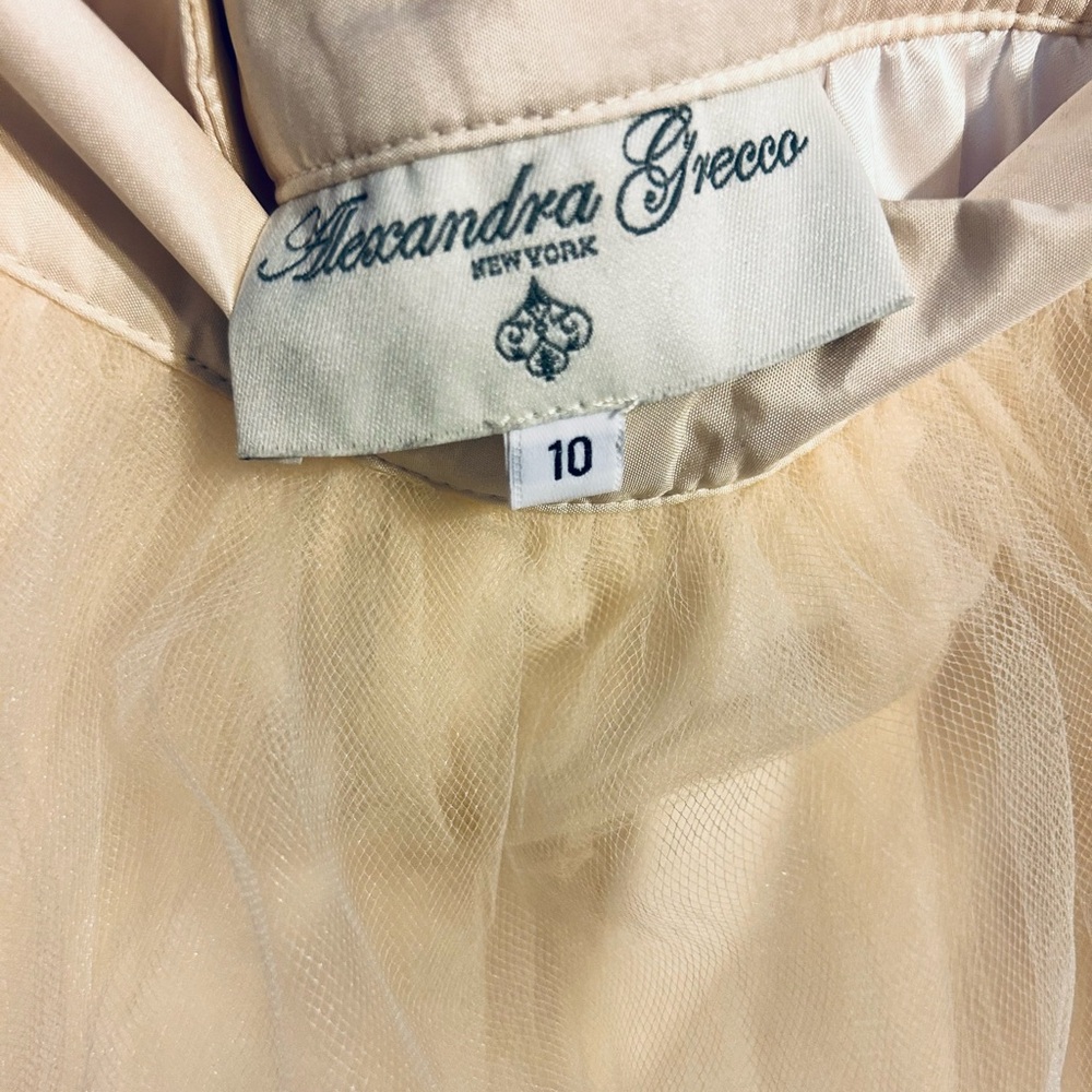Alexandra Grecco Champagne Tulle Skirt Size 10 Bridal Wedding